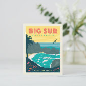 Sur大きいカリフォルニア|の保存日付 インビテーションポストカード (スタンド正面)