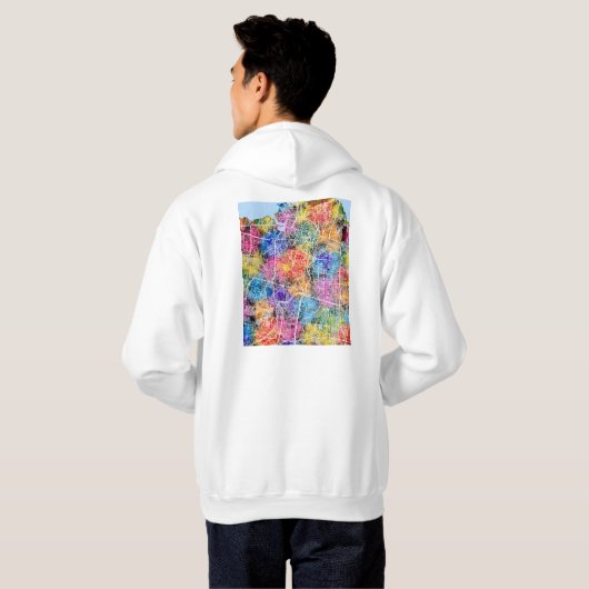 Surabaya Indonesia City Map パーカ (裏面フル)