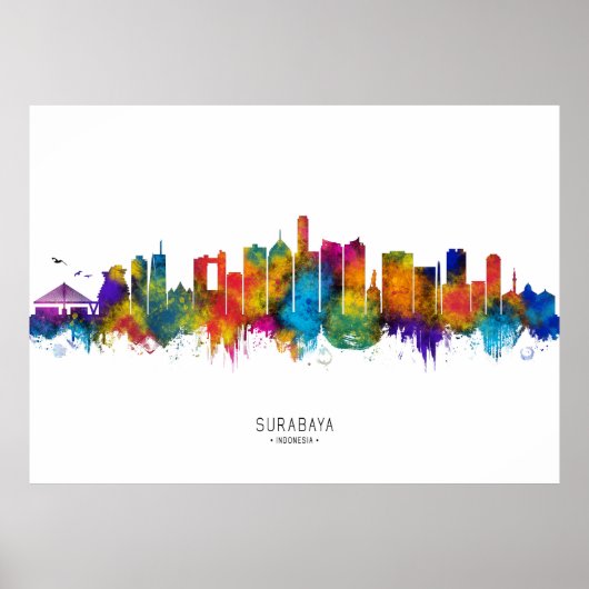 Surabaya Indonesia Skyline ポスター (正面)