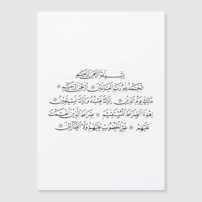 Surah Al Fatiha Islamic Calligraphy | Quran Art (正面)