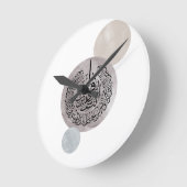 Surah An-Nas Islamic Arabic Calligraphy – Thuluth  ラウンド壁時計 (傾斜)