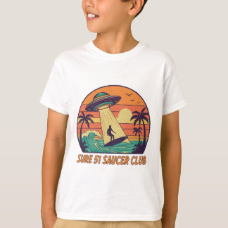 Sure 51 Saucer Club – レトロUFOサーフィン キッズTシャツ Tシャツ