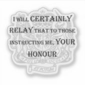 「Sure Your Honor」ノートパソコンステッカー シール (正面)