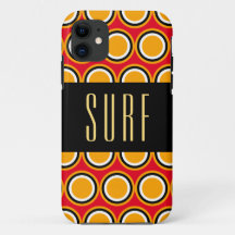 SURF鮮クール赤イエロータイルアートブラックストライプ
