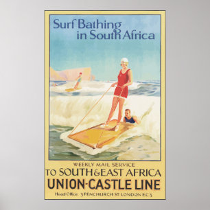 Surf Bathing In South Africa , Vintage ポスター