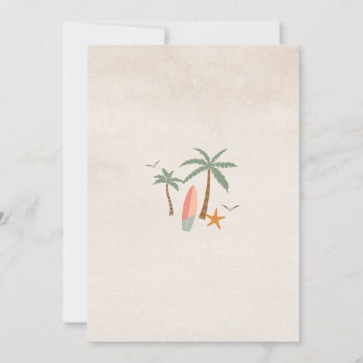 Surf Beach 1st Birthday Invitation 招待状 (裏面)