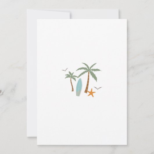 Surf Beach 1st Birthday Invitation 招待状 (裏面)