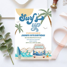 Surf Birthday Party Invitation 招待状