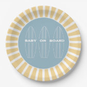 Surf Board Baby Shower - Custom Gender Neutral ペーパープレート (正面)
