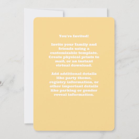 Surf Board Baby Shower - Custom Gender Neutral 招待状 (裏面)