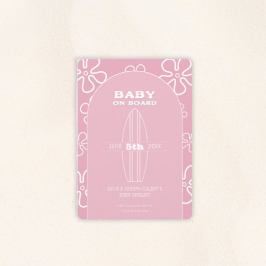 Surf Board Baby Shower - Custom Gender Neutral 招待状