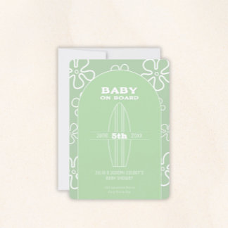 Surf Board Baby Shower - Custom Gender Neutral 招待状