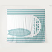 Surf Board Baby Shower Custom Photo Wall Banner タペストリー (正面(横))