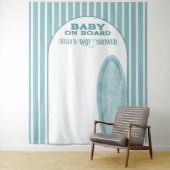 Surf Board Baby Shower Custom Photo Wall Banner タペストリー (インサイチュ)