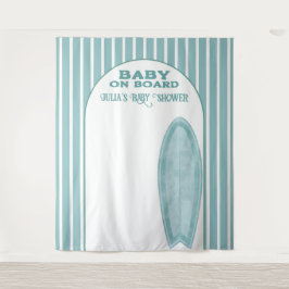 Surf Board Baby Shower Custom Photo Wall Banner タペストリー
