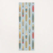 Surf Board Print Coastal Blue Retro Surfer Pattern ヨガマット (正面)