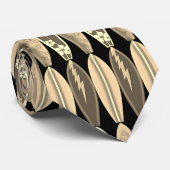 SURF BOARD TIEヴィンテージの背景（黒） ネクタイ (ロール)