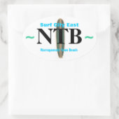 SURF CITY EASTスタンプ(4) 楕円形シール (バッグ)