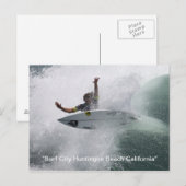 , "Surf City HuntingonビーチCalifornia" ポストカード (正面/裏面)