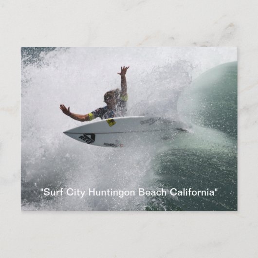, "Surf City HuntingonビーチCalifornia" ポストカード (正面)