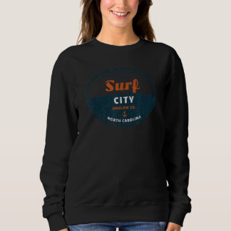 Surf City  NC Summertime Vacationing Circled Waves スウェットシャツ