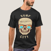 Surf City NC Summertime Vacationing Skull Sunglass Tシャツ (正面)