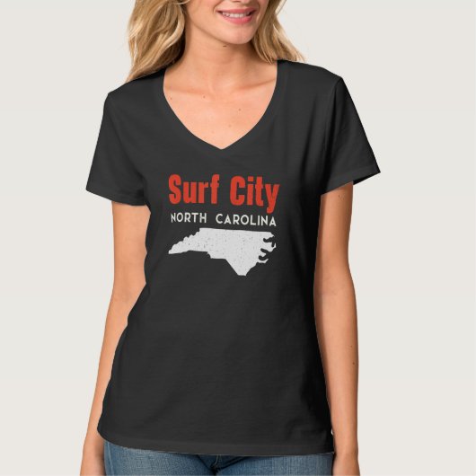 Surf City North Carolina USA State America Travel Tシャツ (正面)