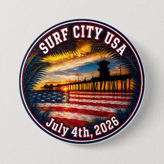SURF CITY USA - 2026年7月4日  缶バッジ (正面)