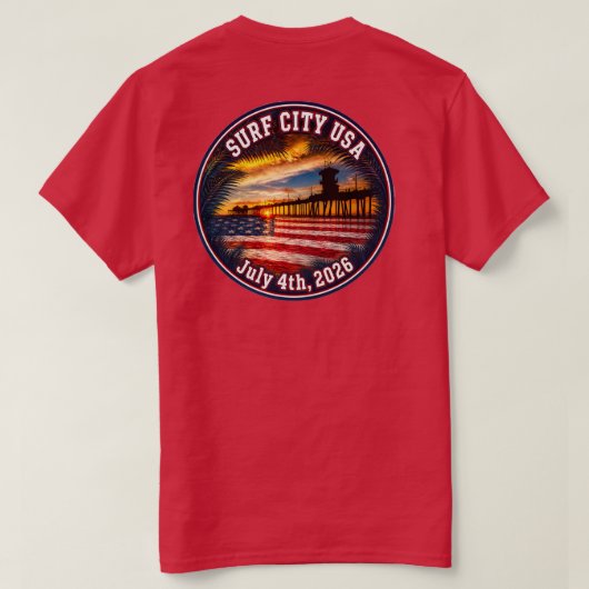 SURF CITY USA - 2026年7月4日 Tシャツ (デザイン裏面)