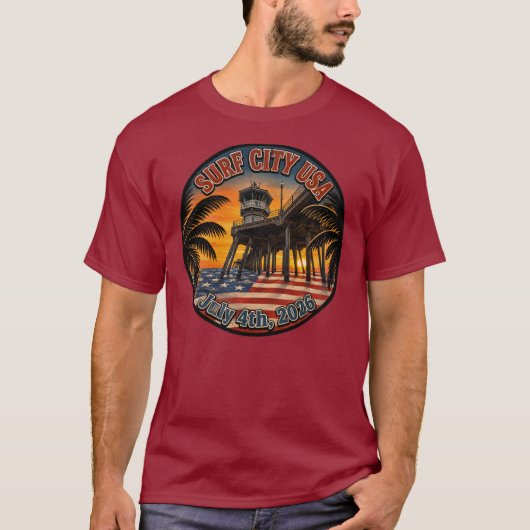 SURF CITY USA - 7月4日 Tシャツ (正面)