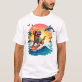 Surf Dog Vibes 🐶 Golden Retriever Summer Tee Tシャツ (正面)