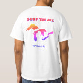 Surf 'em all. グレートレイクスサーフィン tシャツ (裏面)