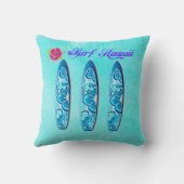 Surf Hawaii Surfboards on aターコイズ クッション (裏面)