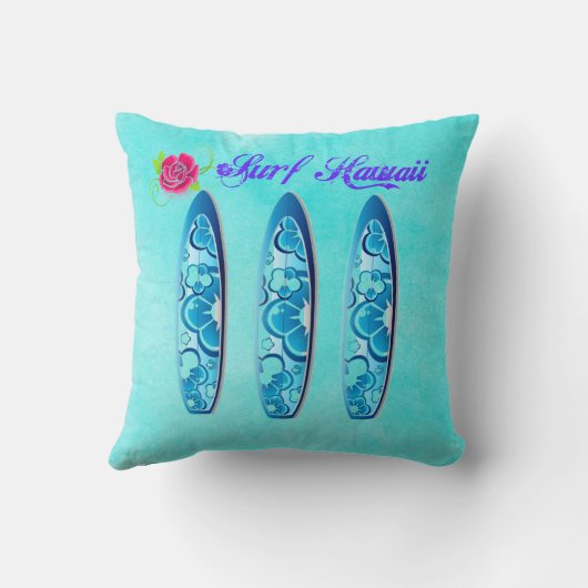 Surf Hawaii Surfboards on aターコイズ クッション (裏面)