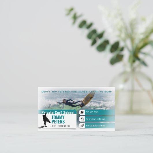 Surf Instructor | Surfboard Active Sports 名刺 (スタンド正面)