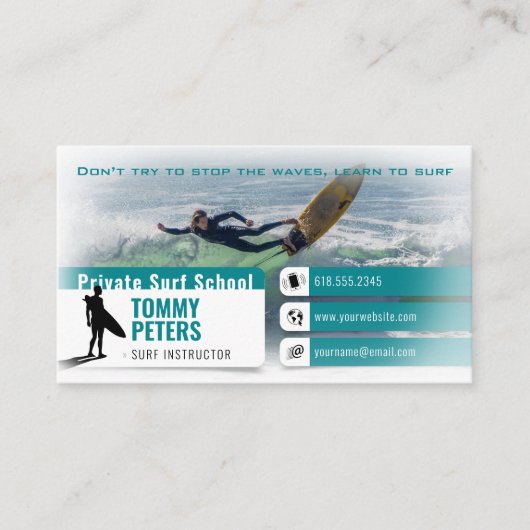 Surf Instructor | Surfboard Active Sports 名刺 (正面)