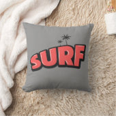 Surf, just surf. In red and gray クッション (ブランケット)
