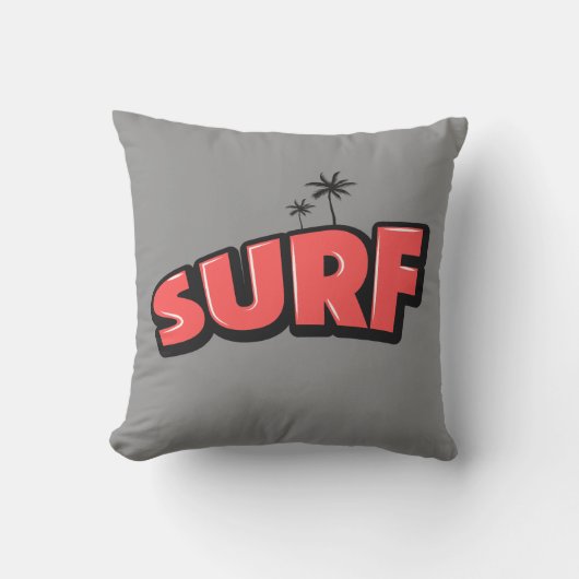 Surf, just surf. In red and gray クッション (正面)
