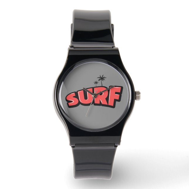 Surf, just surf. In red and gray 腕時計 (正面)