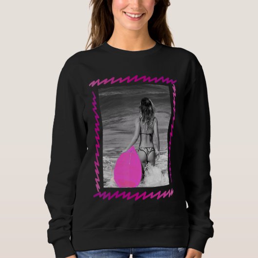 Surf Life Babe 80sレトロヴィンテージスタイル スウェットシャツ (正面)