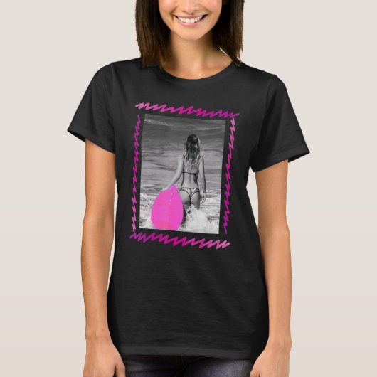 Surf Life Babe 80sレトロヴィンテージスタイル Tシャツ (正面)
