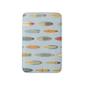 Surf Life | Retro Coastal Blue Surfboard Graphic バスマット (正面縦)