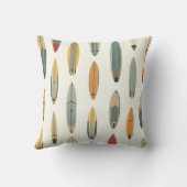 Surf Life - Retro Coastal Blue Surfboard Print クッション (裏面)