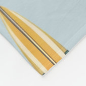 Surf Life - Retro Coastal Blue Surfboard Print フリースブランケット (角)