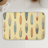 Surf Life | Retro Coastal Surfboard Print Yellow バスマット