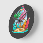 Surf Like a Mingo! Acrylic Wall Clock ラウンド壁時計 (傾斜)