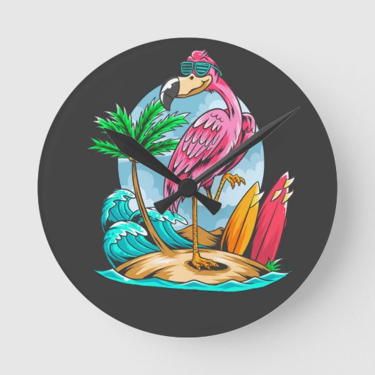 Surf Like a Mingo! Acrylic Wall Clock ラウンド壁時計 (正面)
