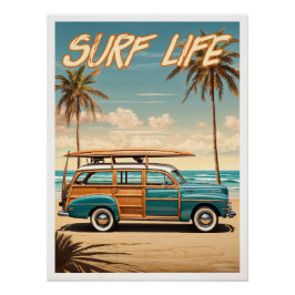 Surf Live Poster woody station wagon ポスター