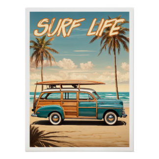 Surf Live Poster woody station wagon ポスター