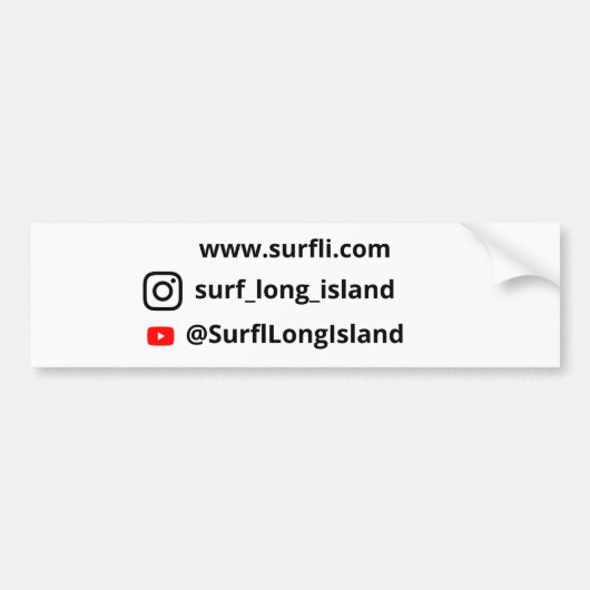 Surf Long Island Car Bumper Sticker バンパーステッカー (正面)